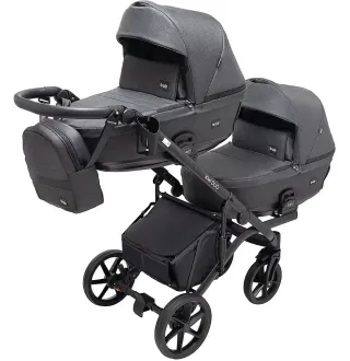 Коляска 2 в 1 для двійні Bair Kiwi DUO Soft BKD-219-1 графіт