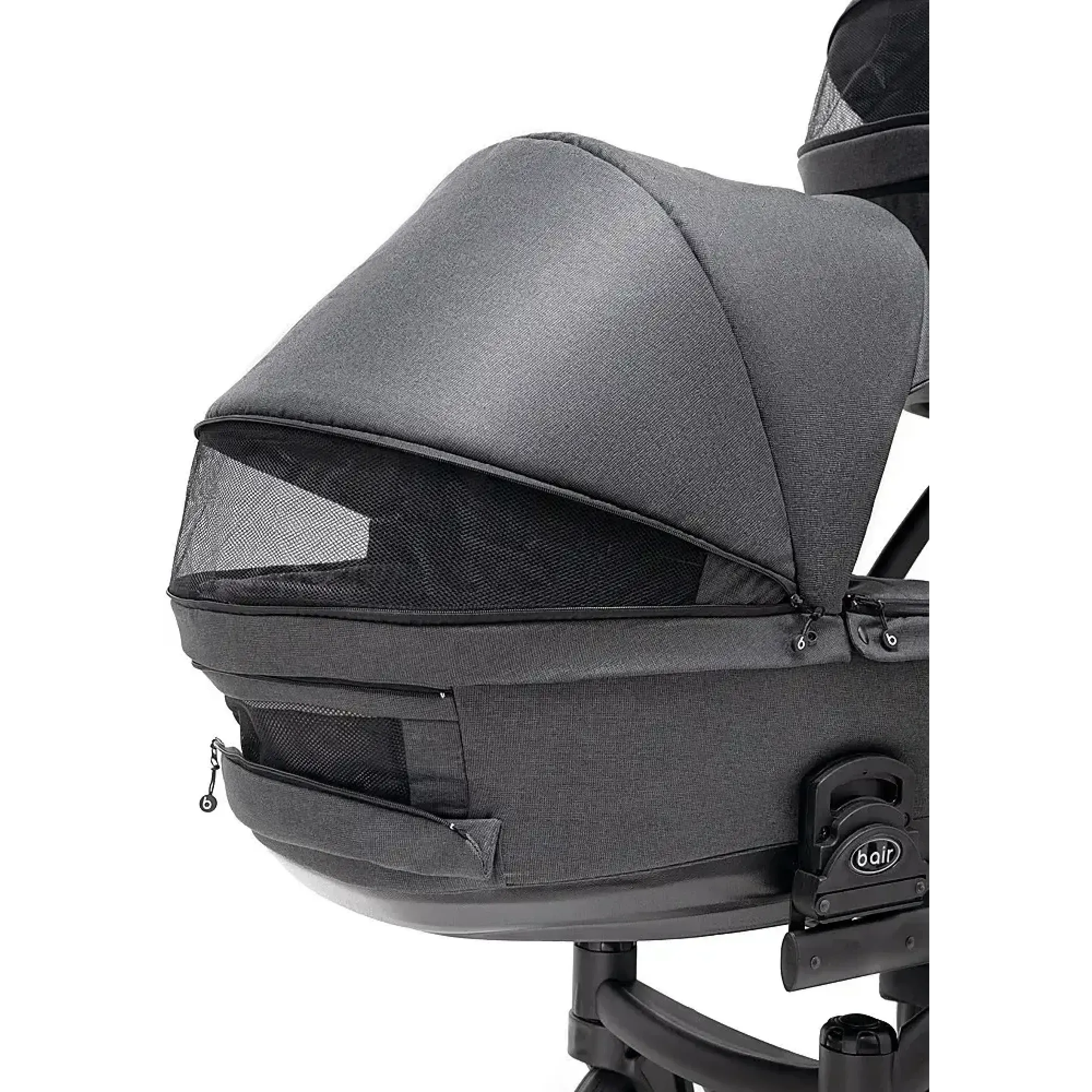 Коляска 2 в 1 для двійні Bair Kiwi DUO Soft BKD-219-1 графіт