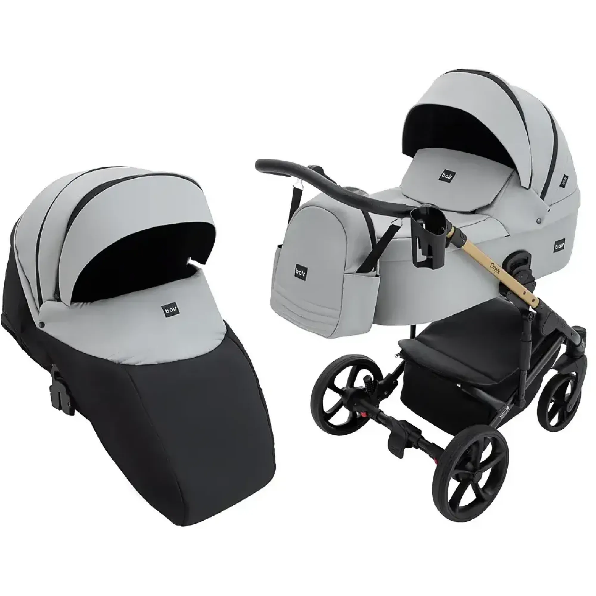 Коляска 2 в 1 Bair Onyx ECO OE-14 світло-сірий