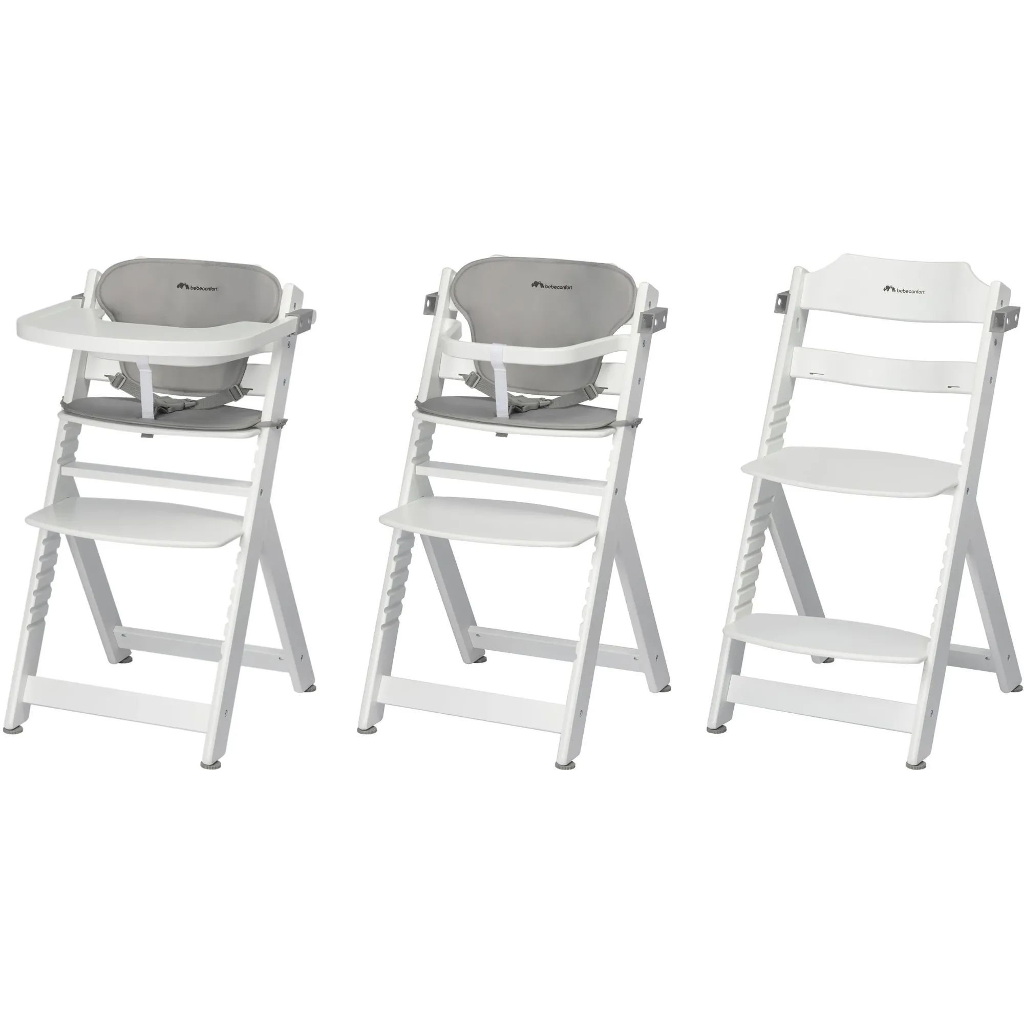 Стільчик для годування з вкладишем Bebe Confort Timba White/Gray