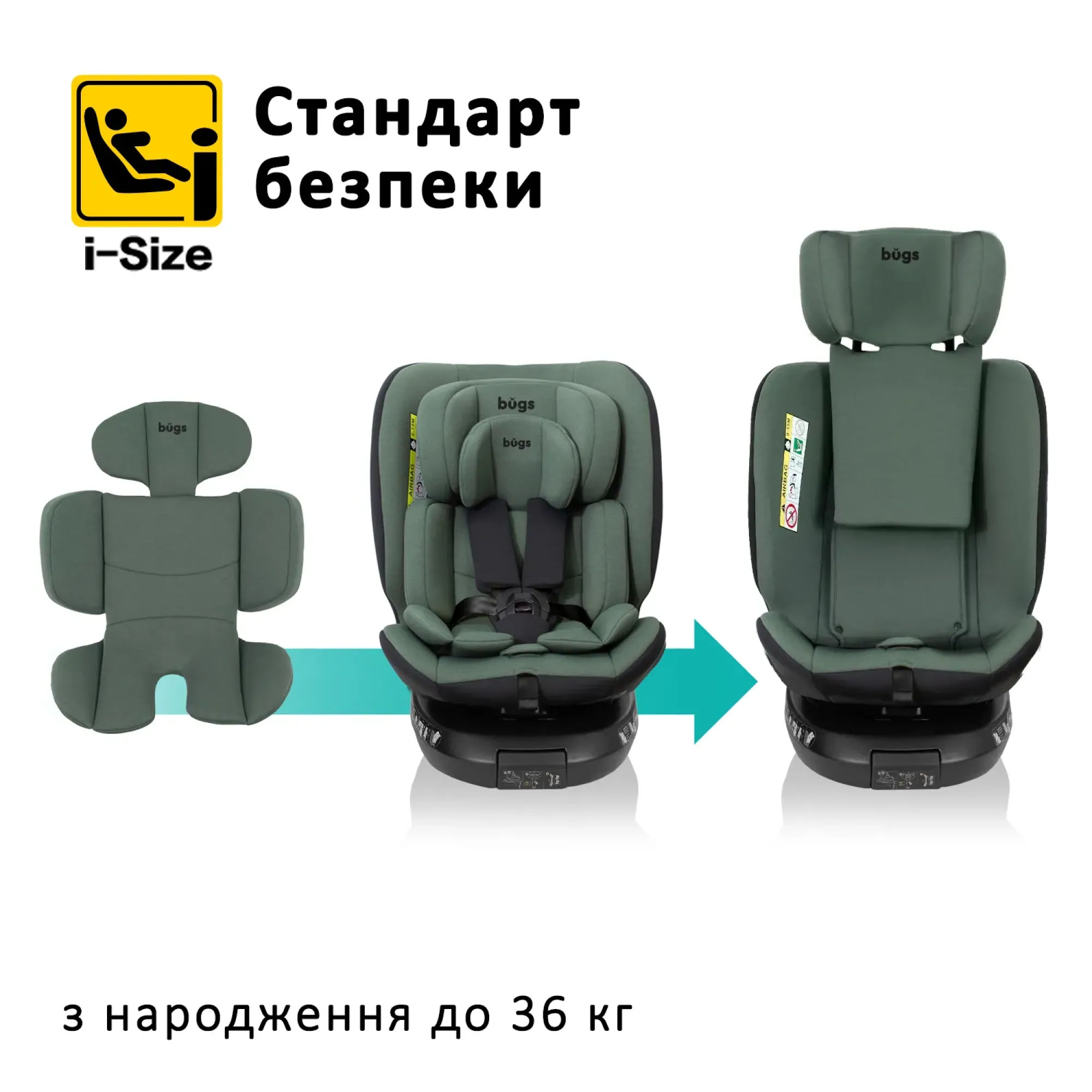 Автокрісло Bugs Aera 360 Forest Pine