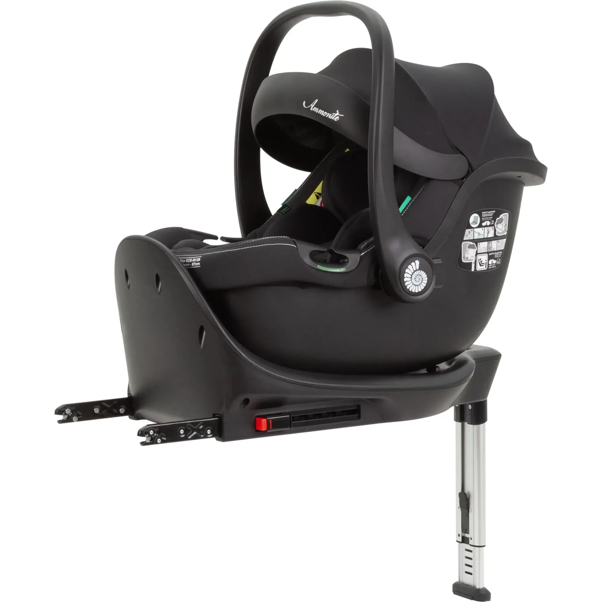 Автокрісло+база Carrello Ammonite CRL-8803 Absolute Black i-Size 40-87см ISOFIX