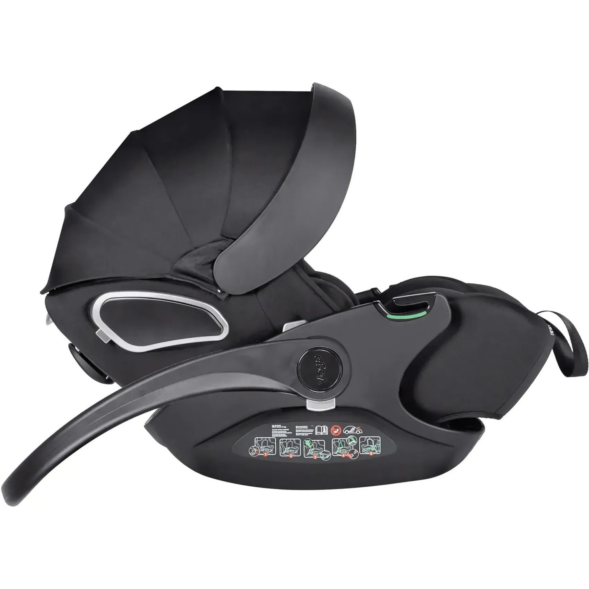 Автокрісло+база Carrello Vega CRL-14101/2 Absolute Black i-Size 40-87см ISOFIX з обертанням