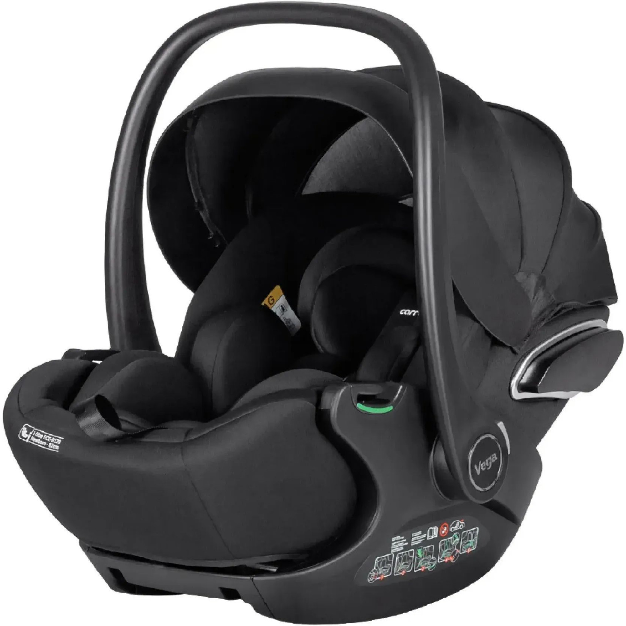 Автокрісло+база Carrello Vega CRL-14101/2 Absolute Black i-Size 40-87см ISOFIX з обертанням