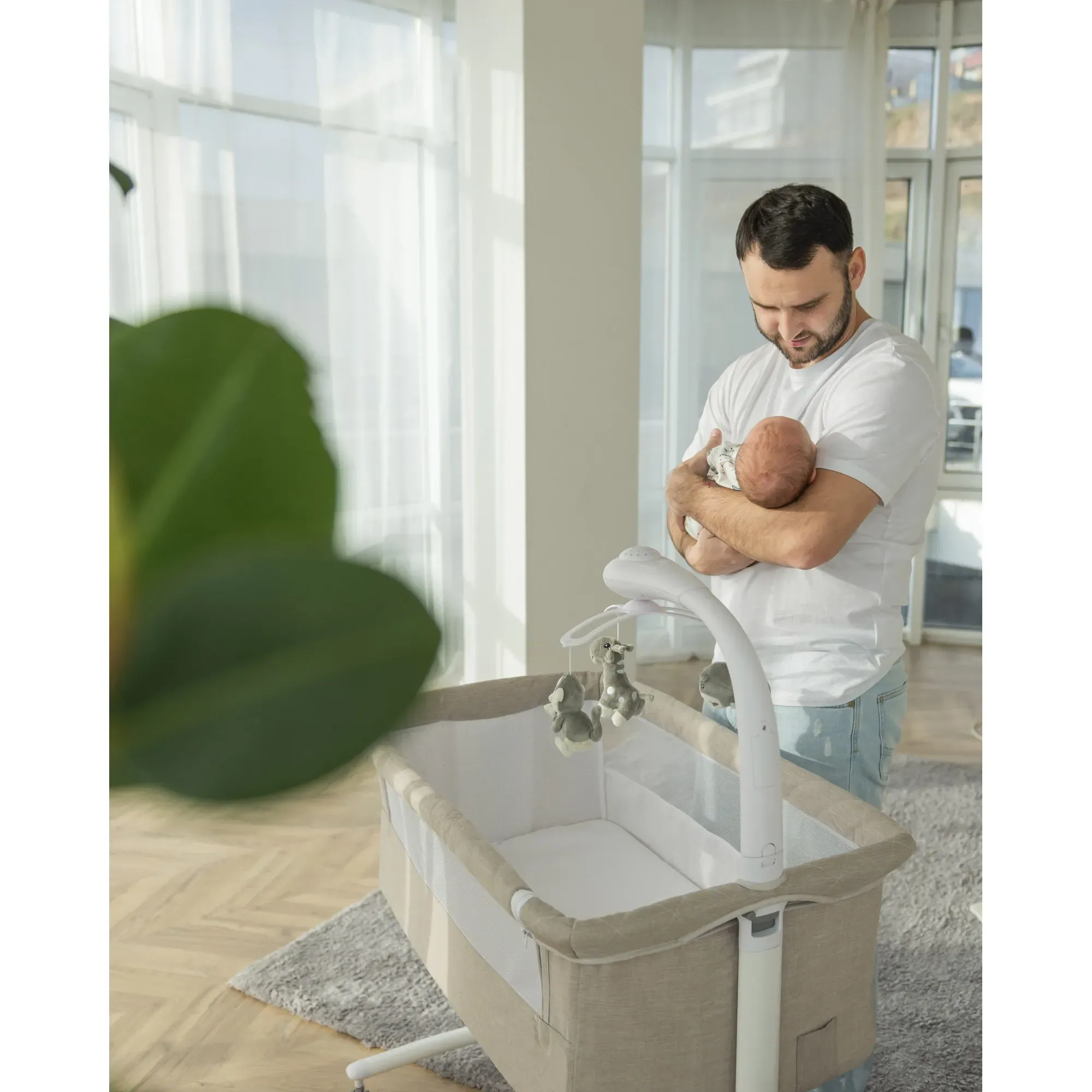 Приставне ліжечко-гойдалка Carrello Bloom CRL-10304 Cream Beige