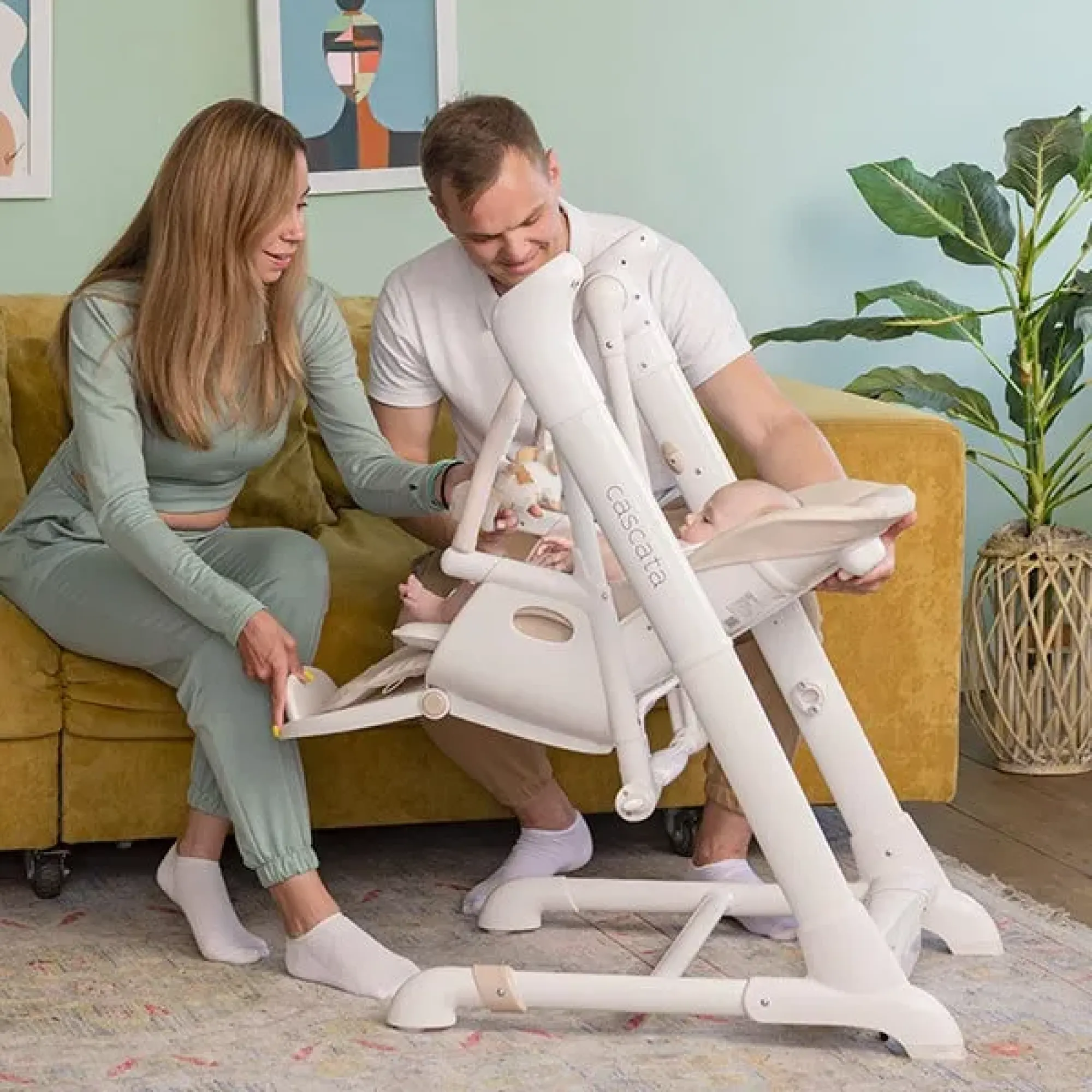 Стілець-гойдалка Carrello Cascata CRL-10303 Cream Beige Wooden