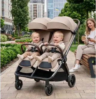 Прогулянкова коляска для двійні Carrello Link CRL-6533 Island Beige