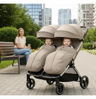 Прогулянкова коляска для двійні Carrello Link CRL-6533 Island Beige