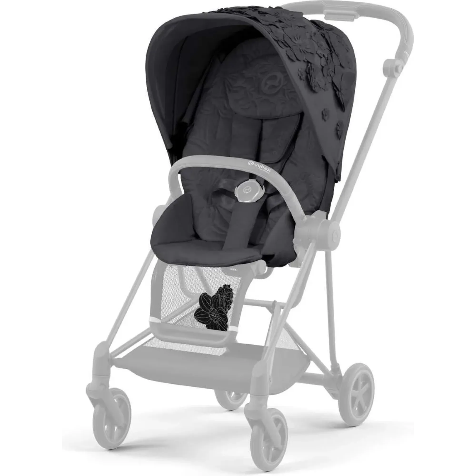 Чохол тканинний для прогулянкового блоку Cybex Mios Simply Flowers Grey