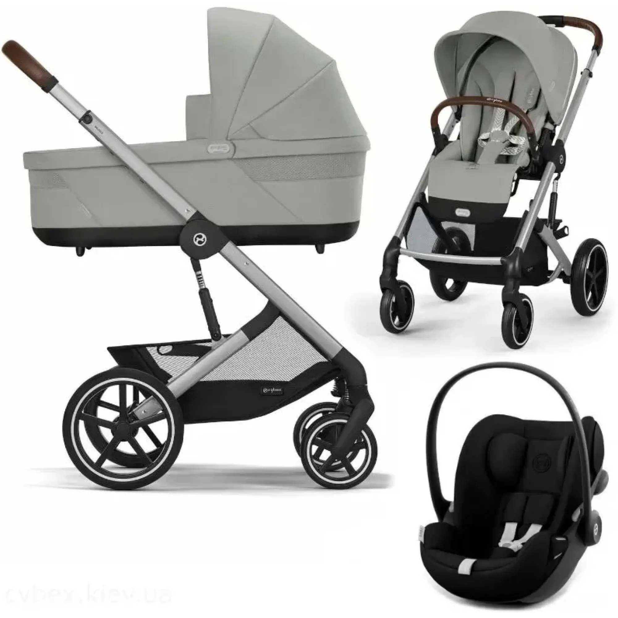 Коляска 3в1 Cybex Balios S Lux 2025 SLV Stone Grey