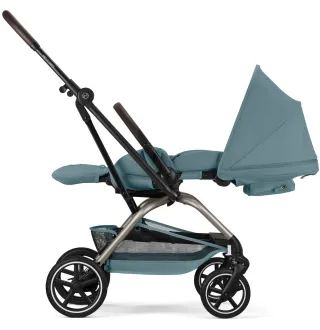 Прогулянкова коляска Cybex Eezy S Twist+ 2 TPE Stormy Blue (з бампером)