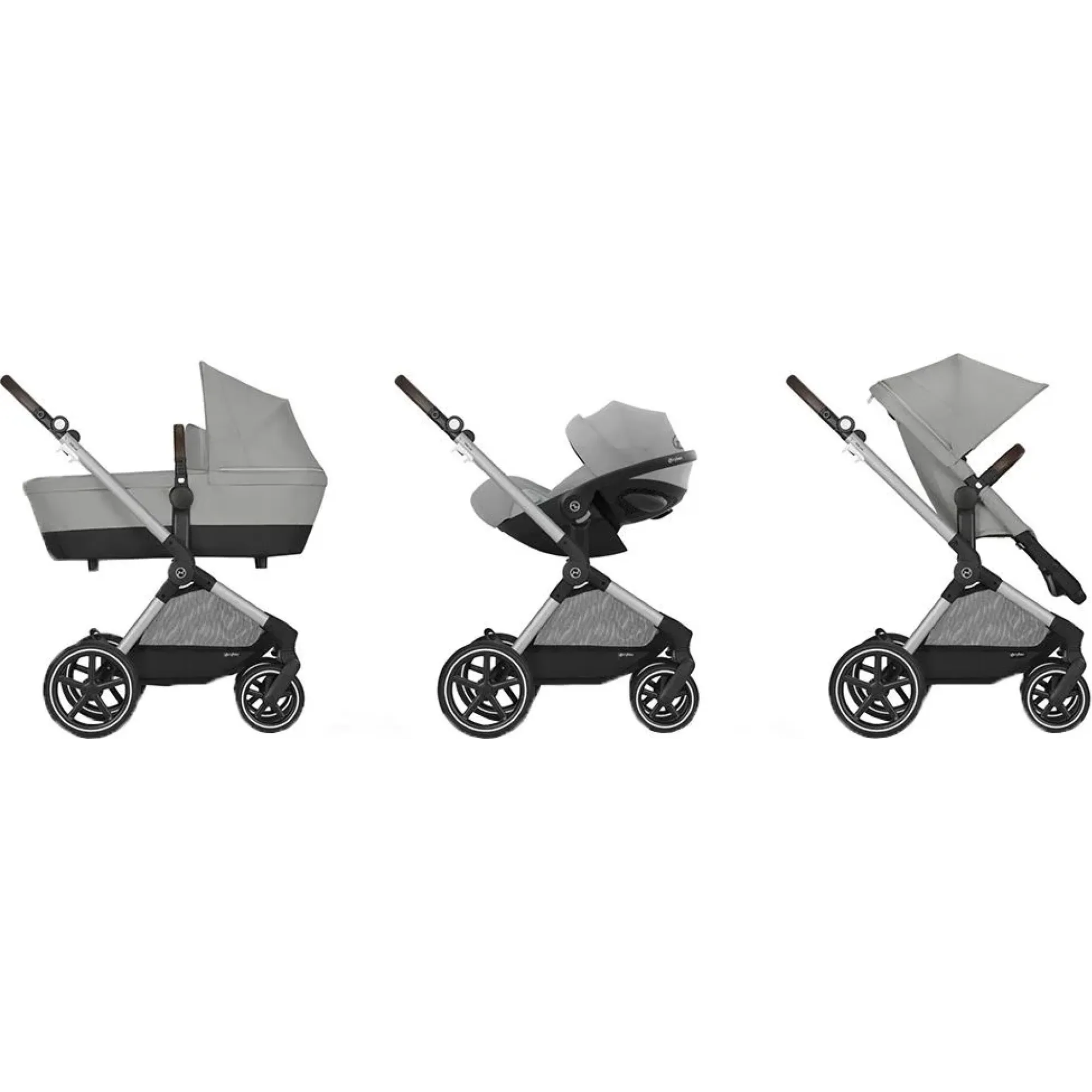 Прогулянкова коляска Cybex Eos Lux SLV Stone Grey (з бампером)