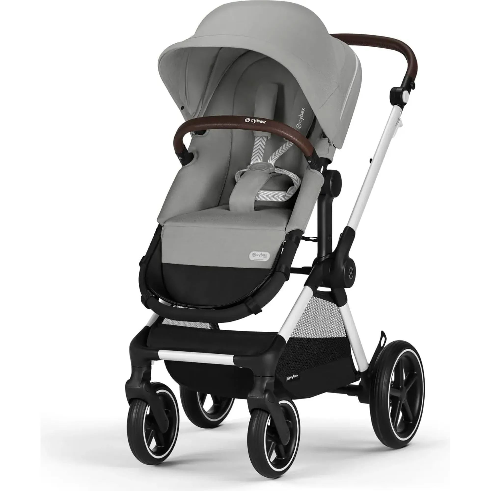 Прогулянкова коляска Cybex Eos Lux SLV Stone Grey (з бампером)