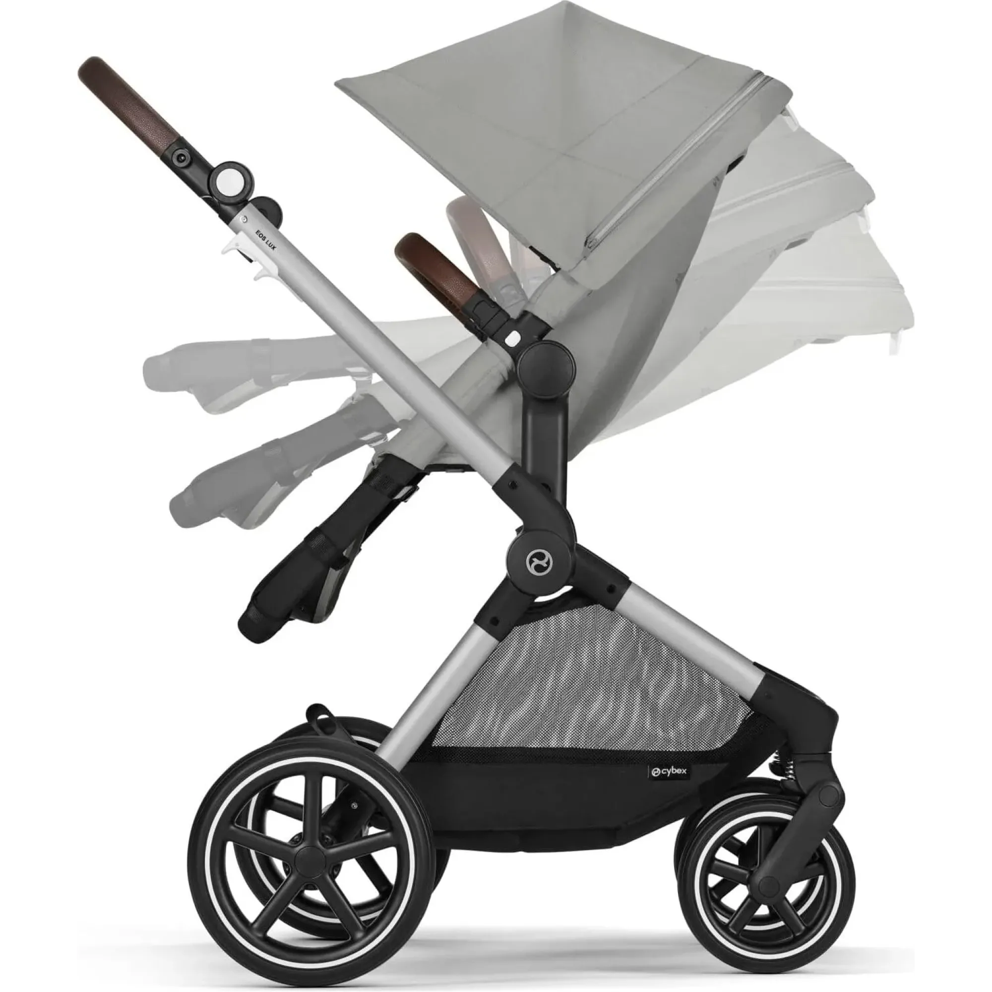 Прогулянкова коляска Cybex Eos Lux SLV Stone Grey (з бампером)
