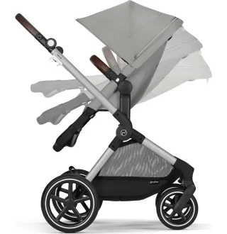 Прогулянкова коляска Cybex Eos Lux SLV Stone Grey (з бампером)