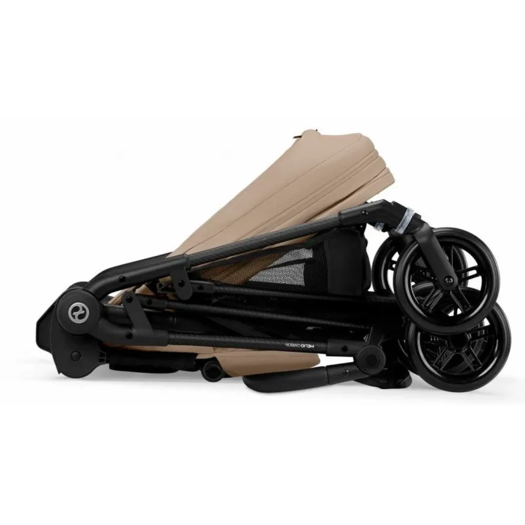 Прогулянкова коляска Cybex Melio Carbon Almond Beige (з бампером)