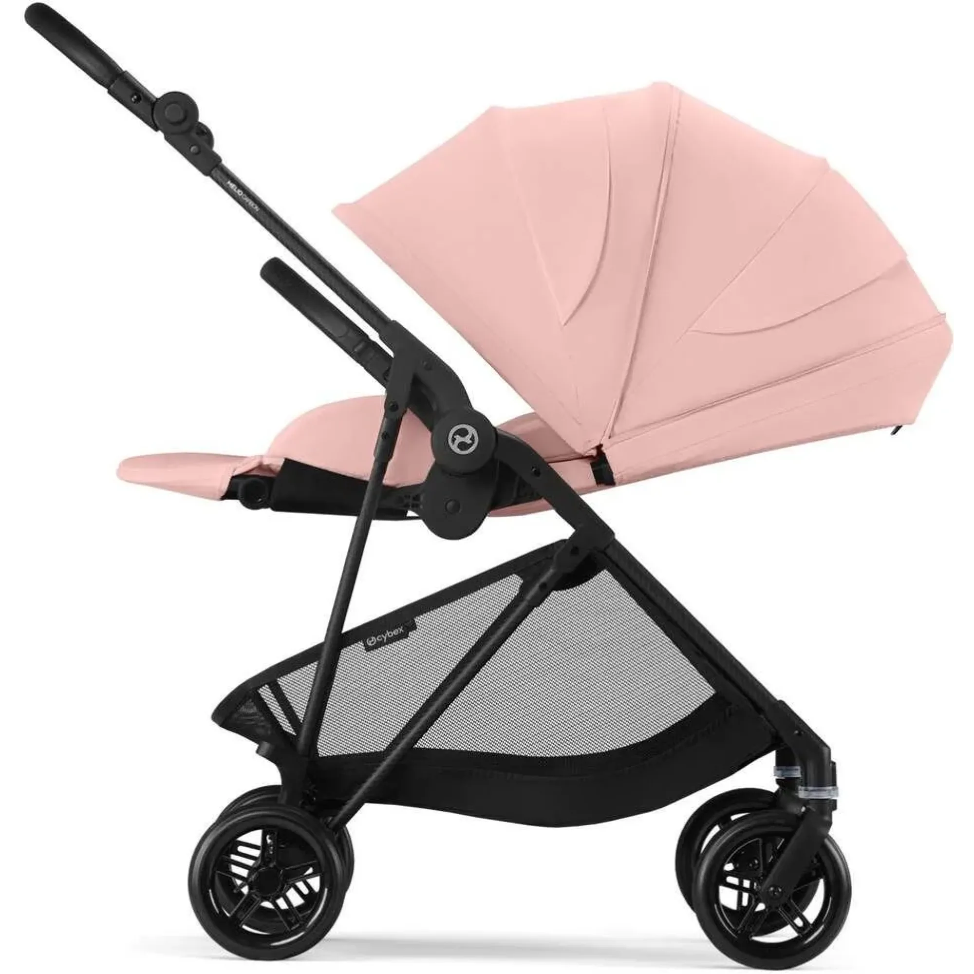 Прогулянкова коляска Cybex Melio Carbon Candy Pink (з бампером)