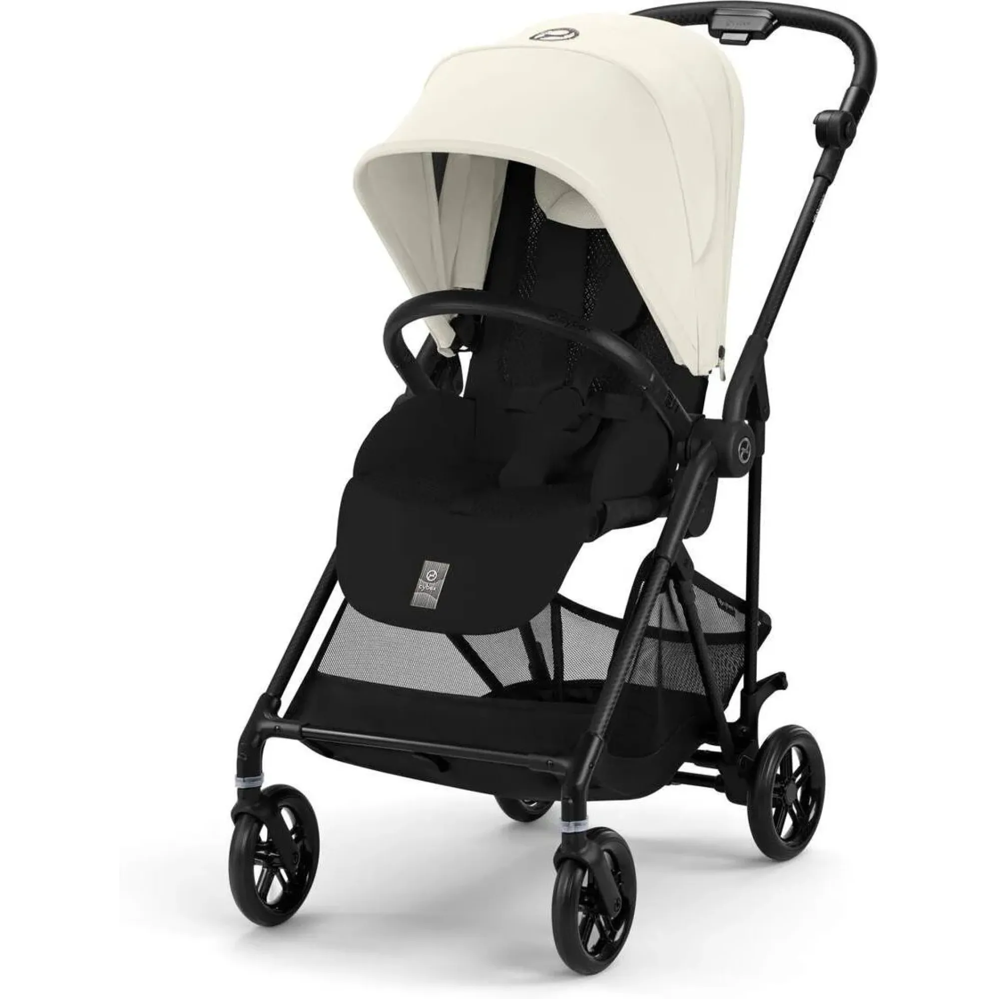 Прогулянкова коляска Cybex Melio Carbon Canvas White (з бампером)