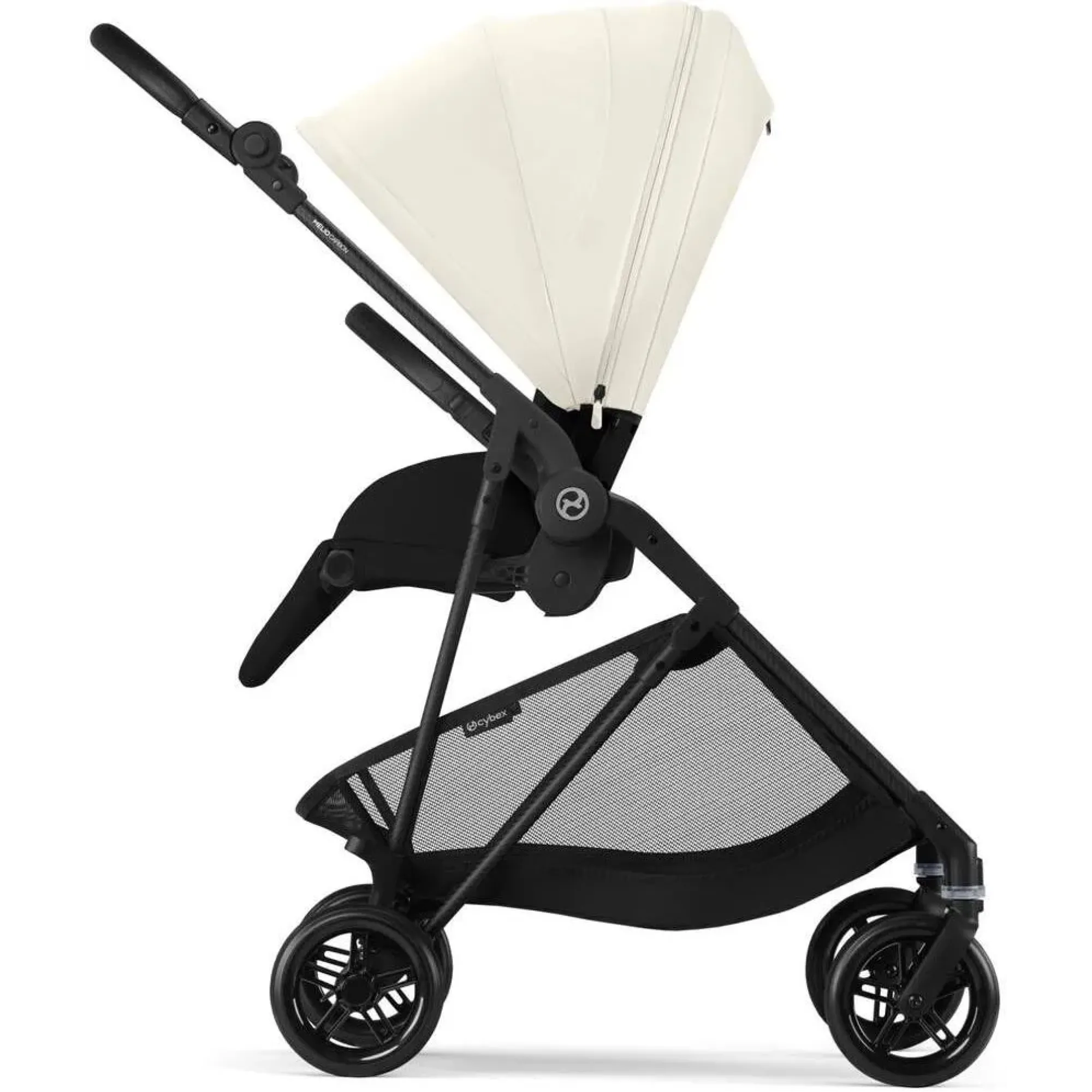 Прогулянкова коляска Cybex Melio Carbon Canvas White (з бампером)
