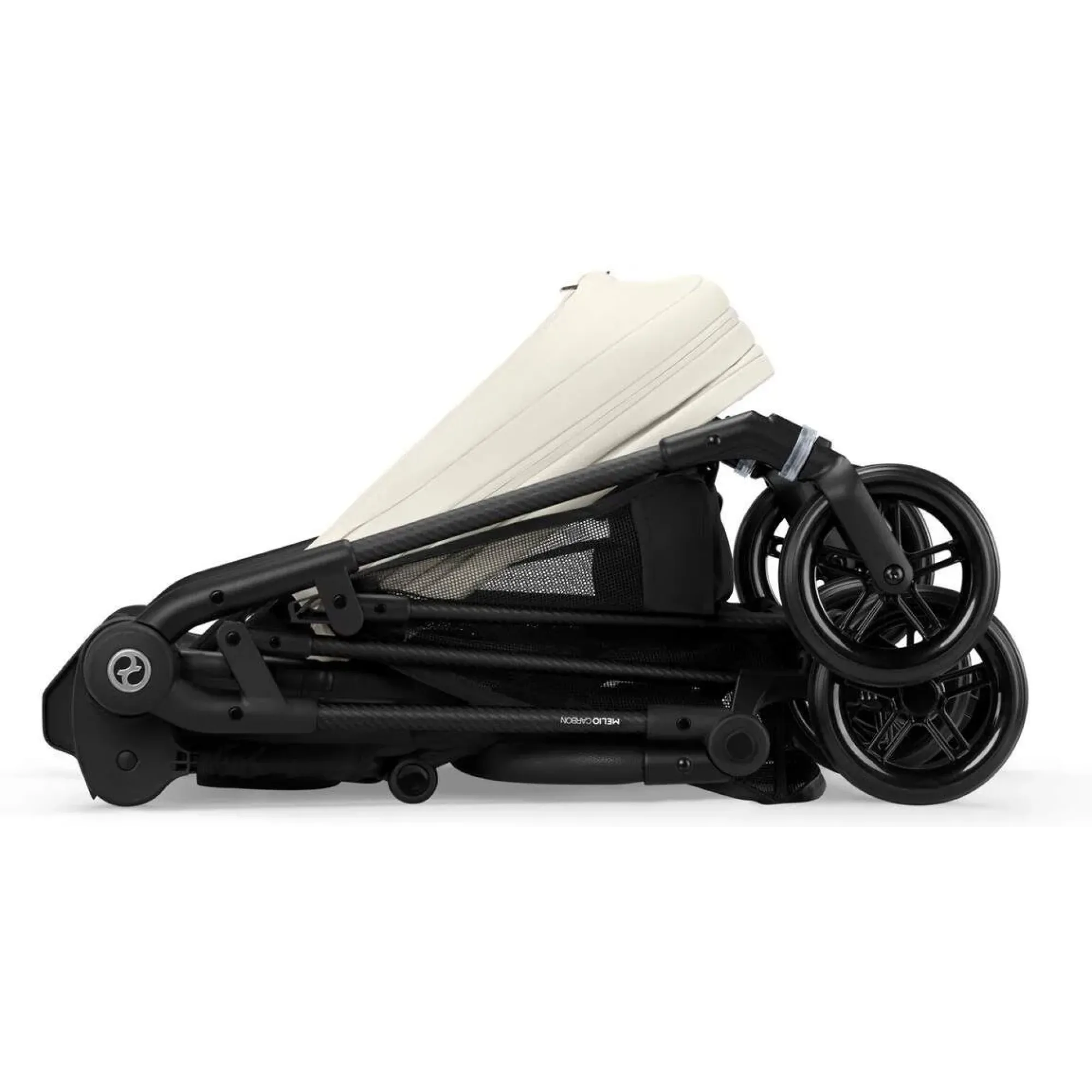 Прогулянкова коляска Cybex Melio Carbon Canvas White (з бампером)