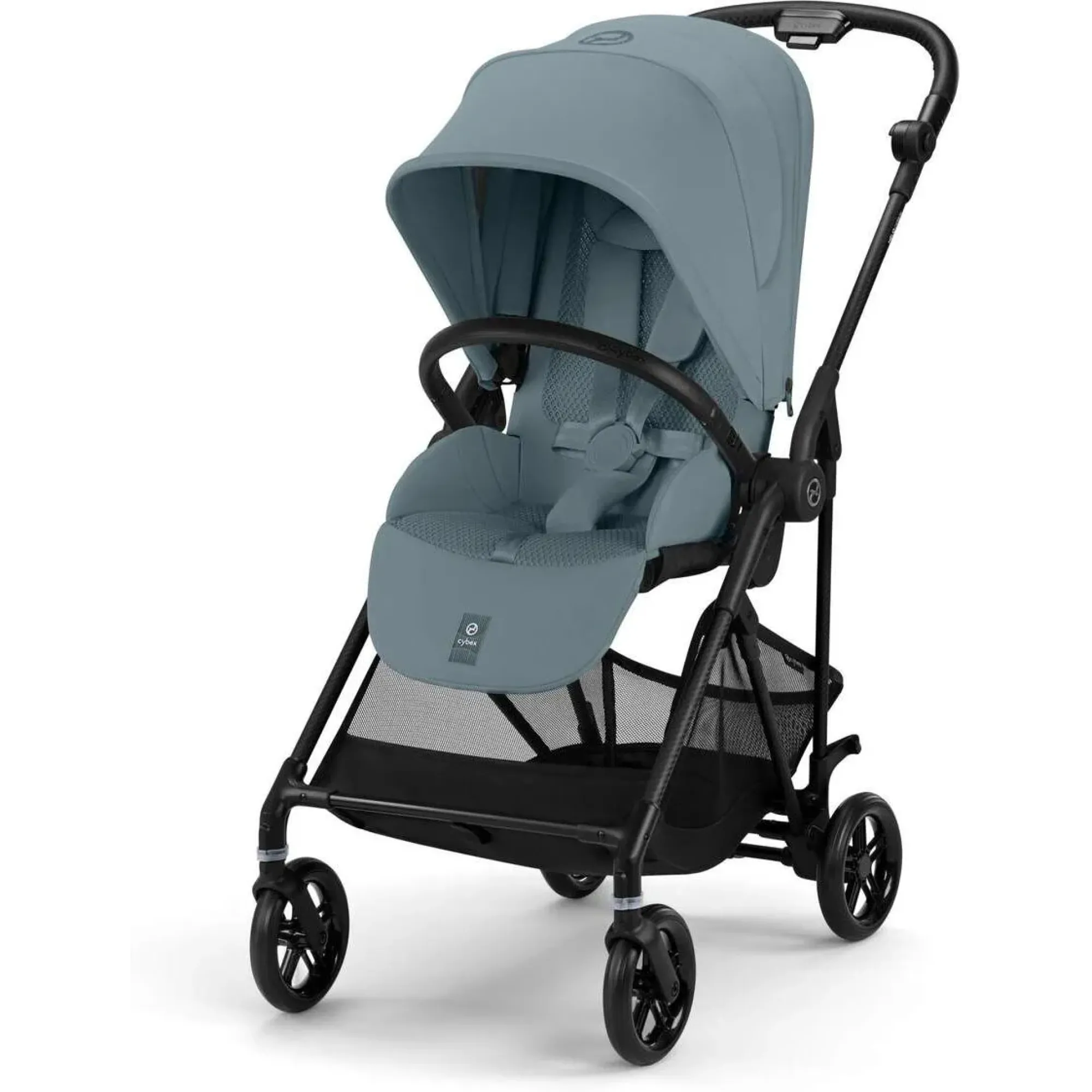 Прогулянкова коляска Cybex Melio Carbon Stormy Blue (з бампером)