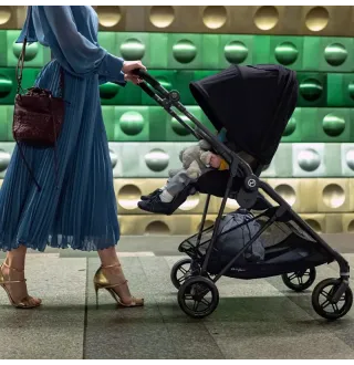 Прогулянкова коляска Cybex Melio Dark Blue (з бампером)