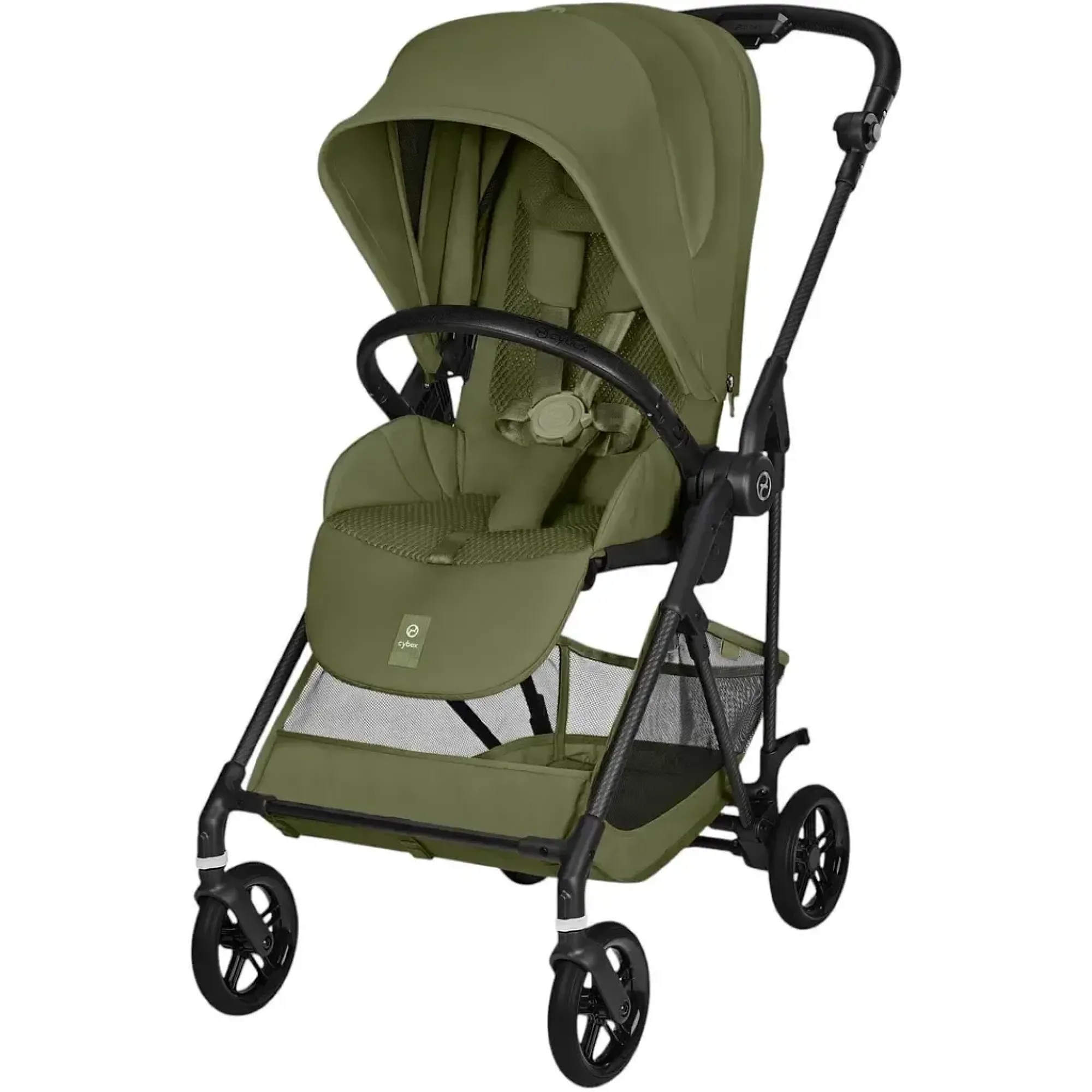 Прогулянкова коляска Cybex Melio Carbon Moss Green (з бампером)