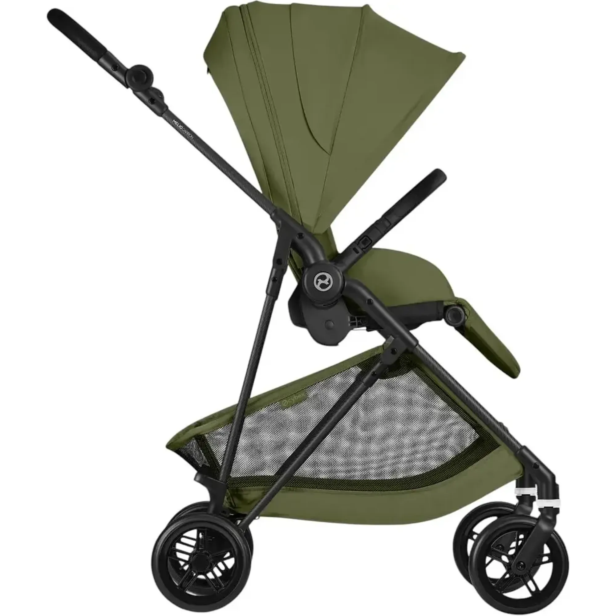 Прогулянкова коляска Cybex Melio Carbon Moss Green (з бампером)