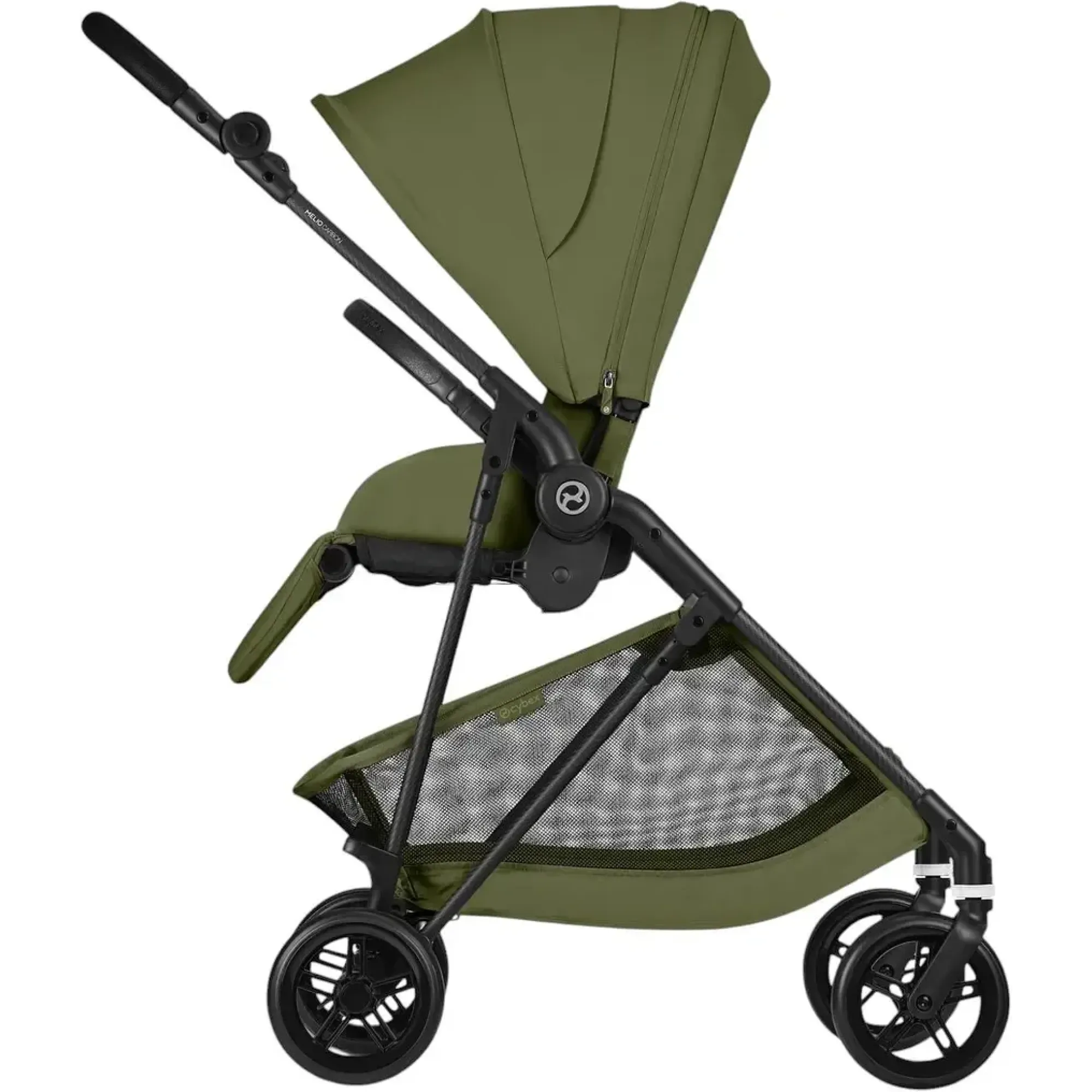 Прогулянкова коляска Cybex Melio Carbon Moss Green (з бампером)