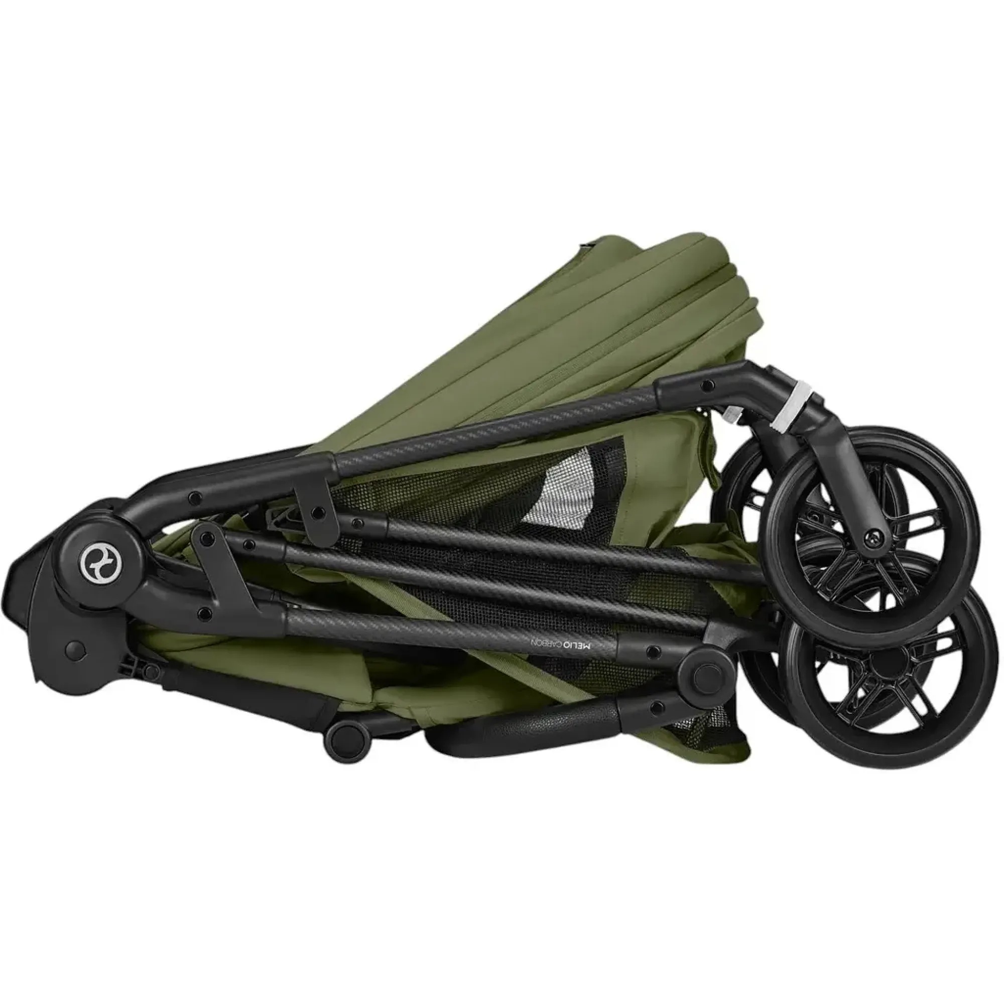 Прогулянкова коляска Cybex Melio Carbon Moss Green (з бампером)