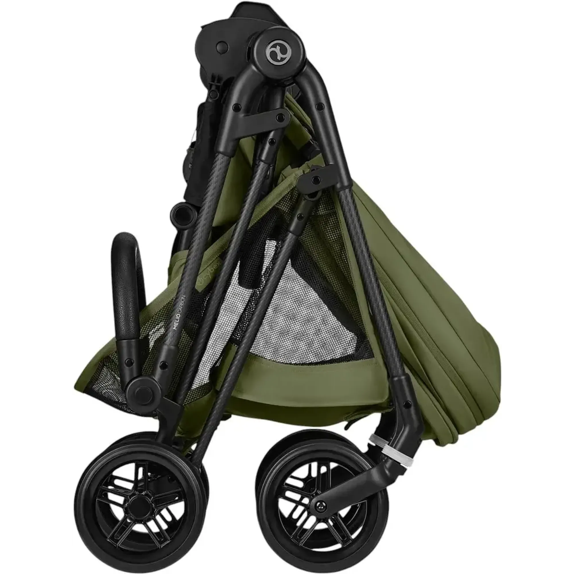 Прогулянкова коляска Cybex Melio Carbon Moss Green (з бампером)