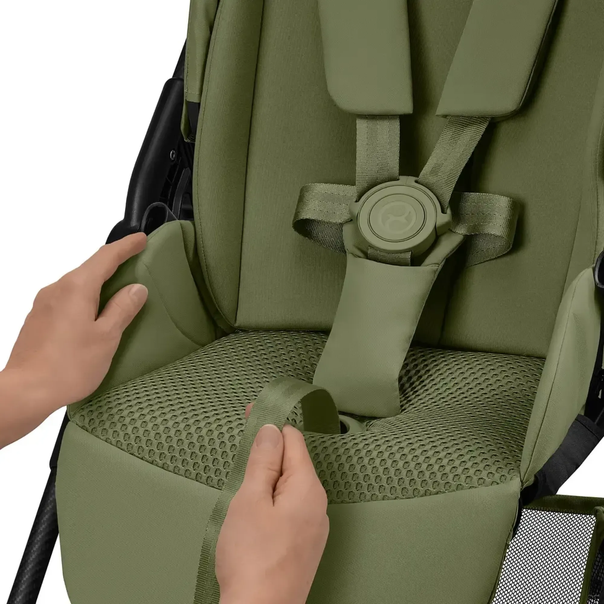 Прогулянкова коляска Cybex Melio Carbon Moss Green (з бампером)