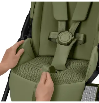 Прогулянкова коляска Cybex Melio Carbon Moss Green (з бампером)