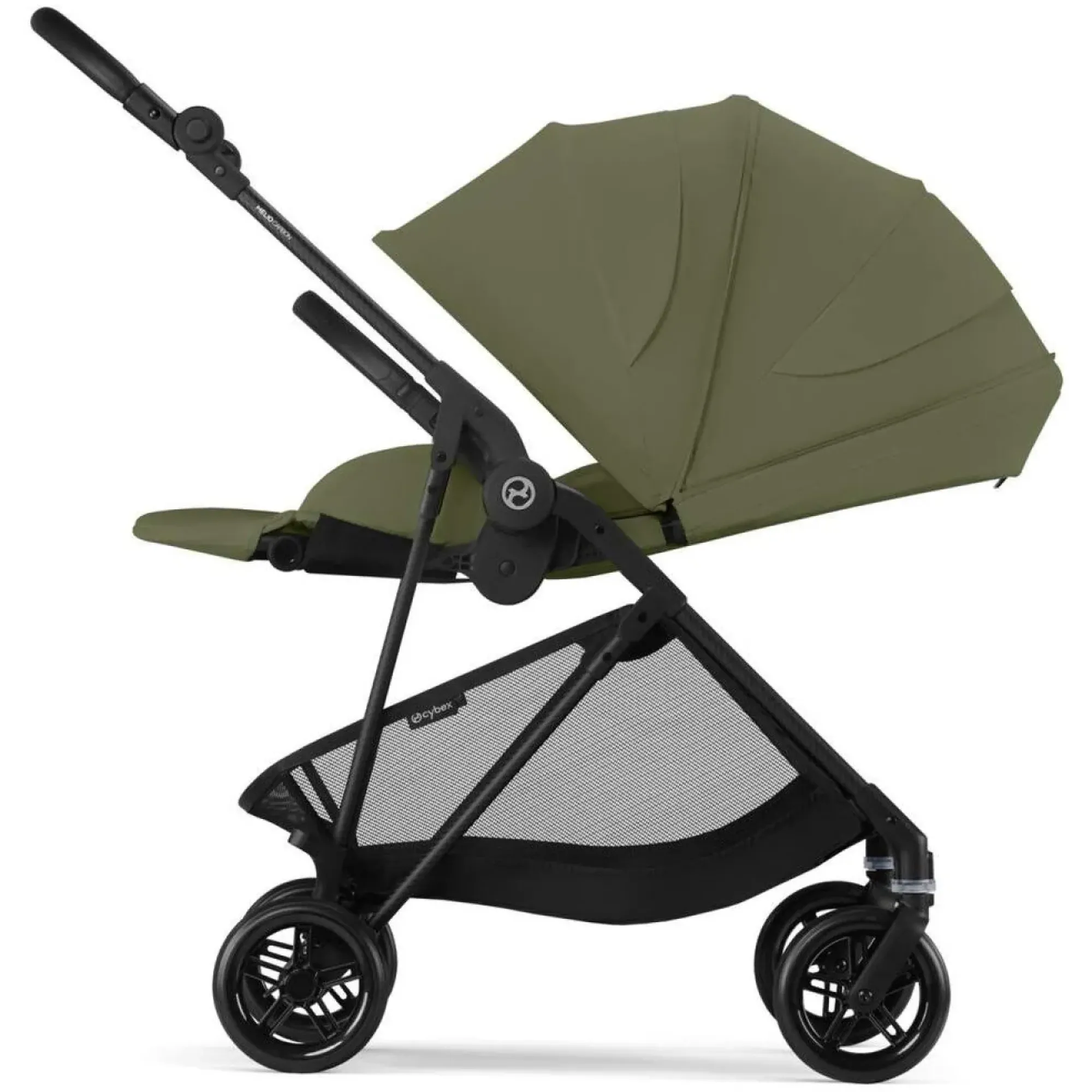 Прогулянкова коляска Cybex Melio Carbon Moss Green (з бампером)