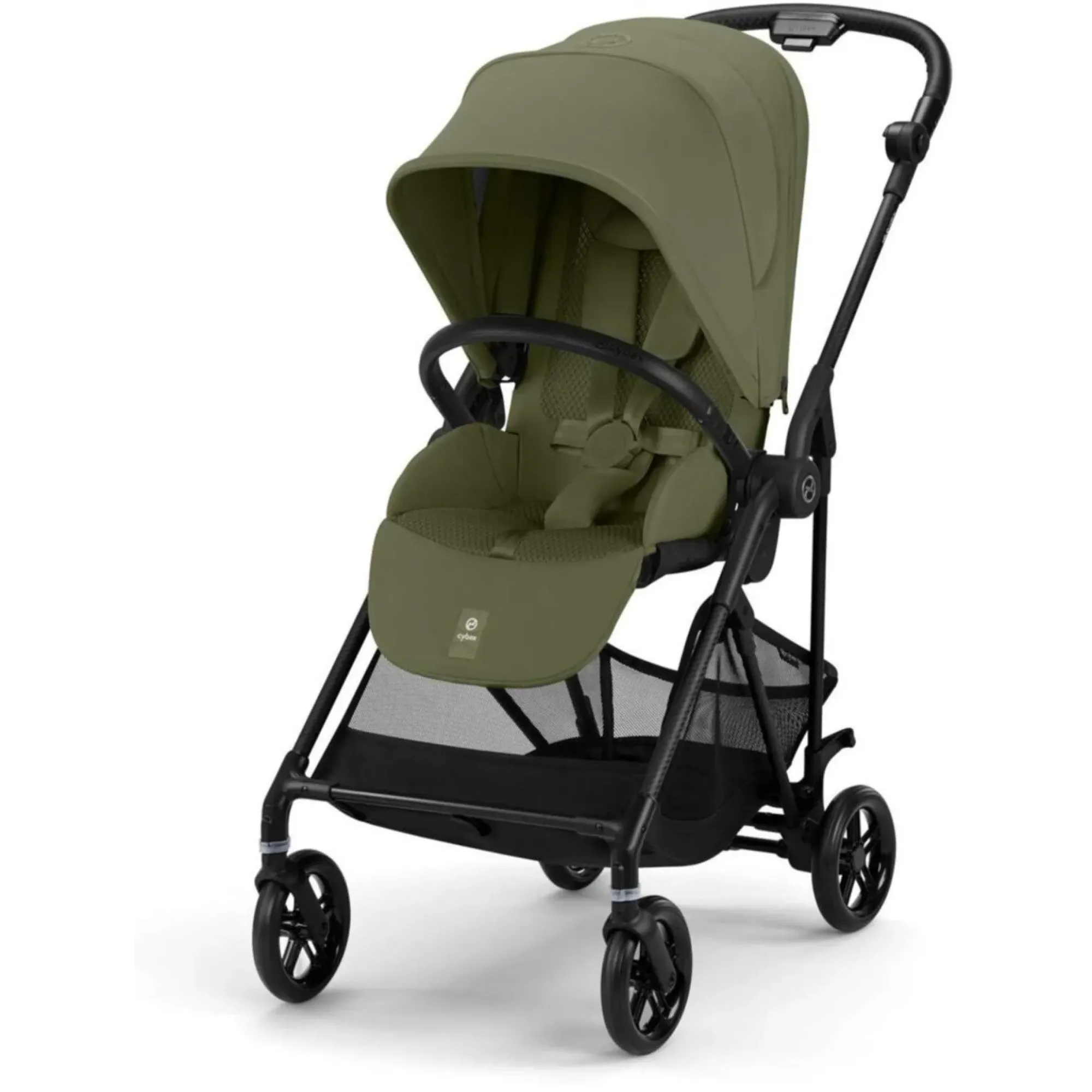 Прогулянкова коляска Cybex Melio Carbon Moss Green (з бампером)