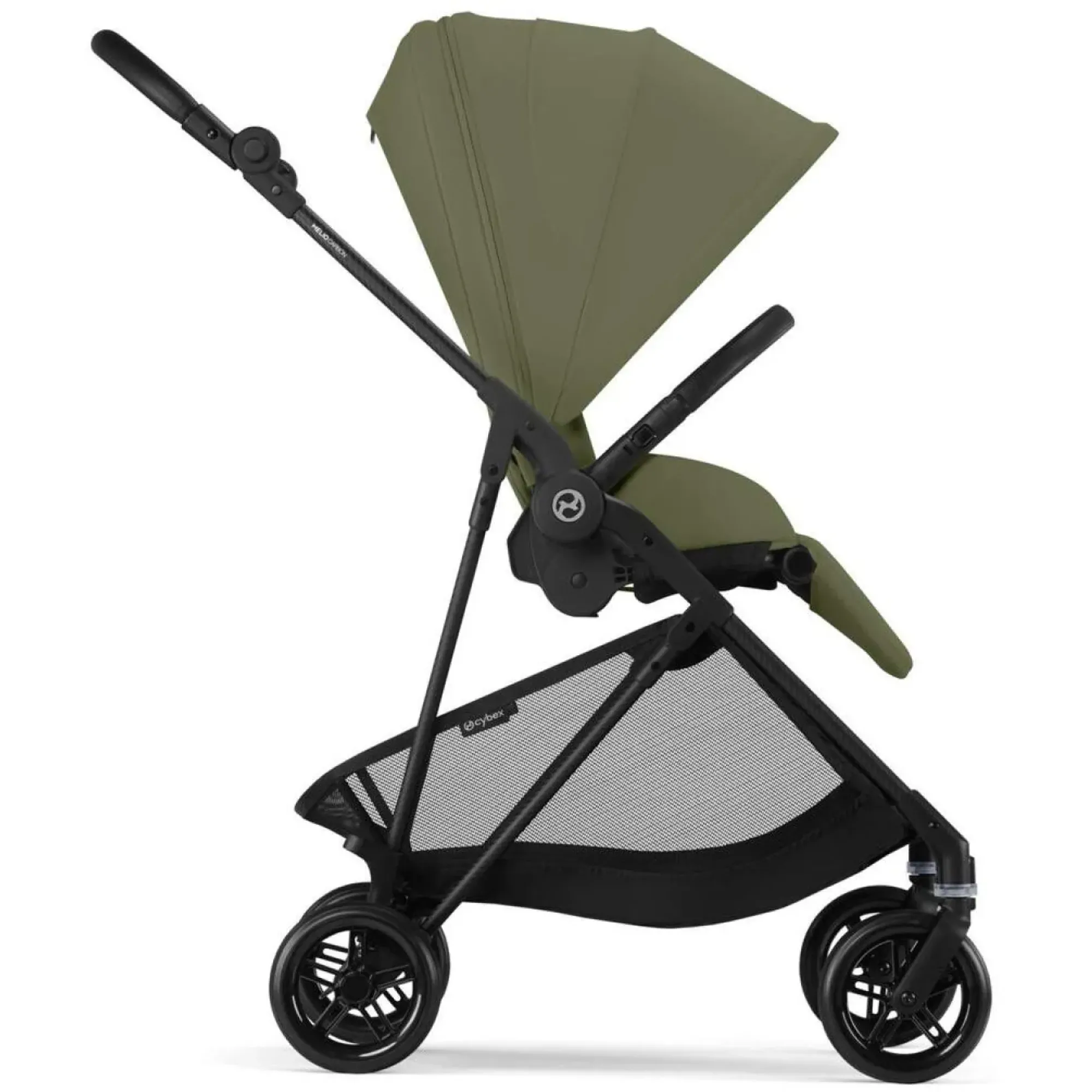 Прогулянкова коляска Cybex Melio Carbon Moss Green (з бампером)