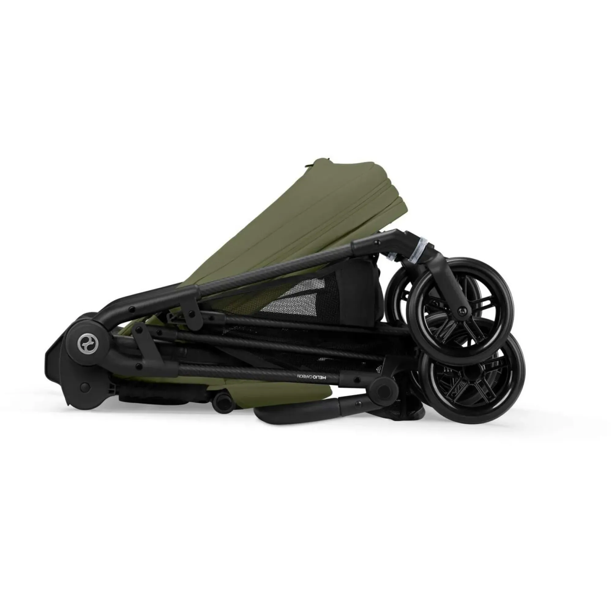Прогулянкова коляска Cybex Melio Carbon Moss Green (з бампером)