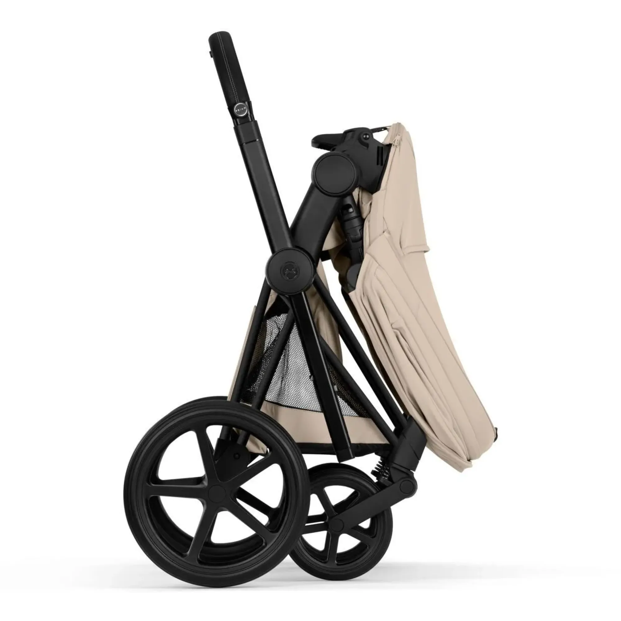 Коляска 2в1 Cybex Priam 5.0 Comfort Cozy Beige на шасі Matt Black
