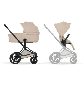 Коляска 2в1 Cybex Priam 5.0 Comfort Cozy Beige на шасі Matt Black