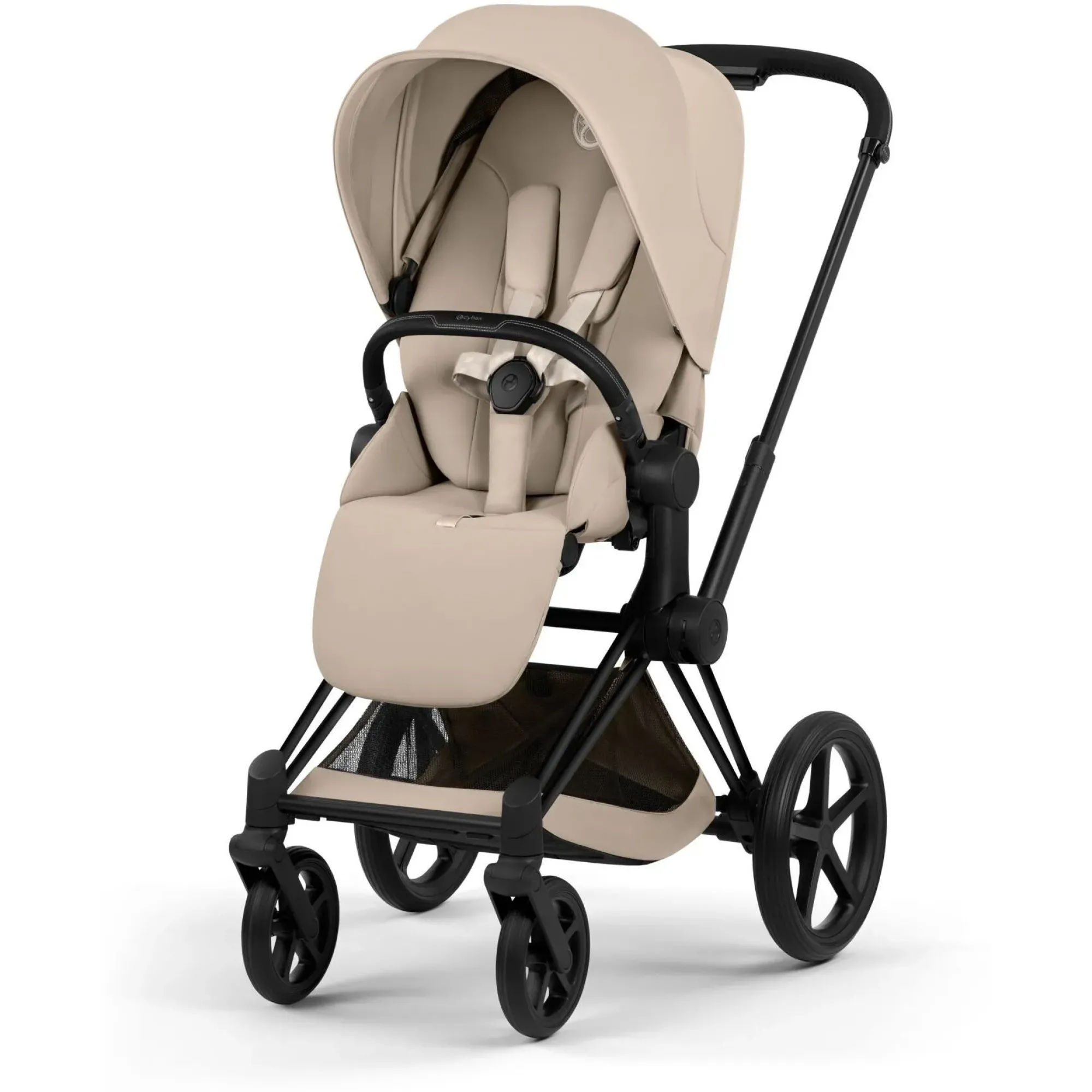 Коляска 2в1 Cybex Priam 5.0 Comfort Cozy Beige на шасі Matt Black