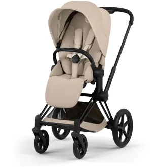 Коляска 2в1 Cybex Priam 5.0 Comfort Cozy Beige на шасі Matt Black