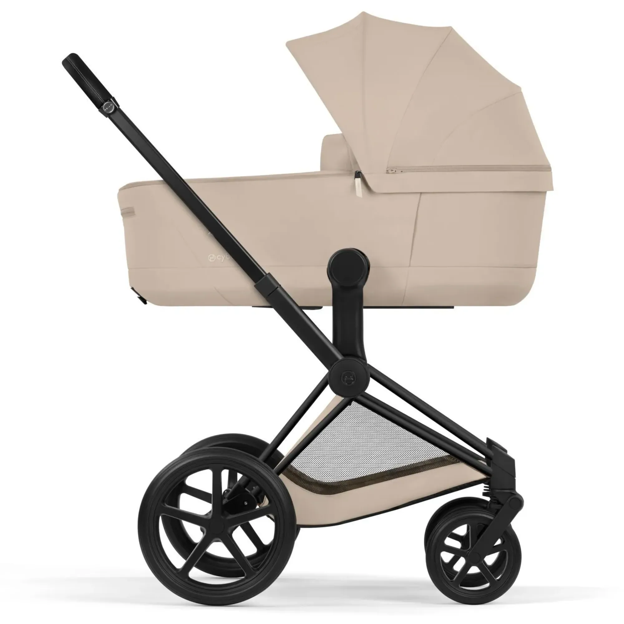 Коляска 2в1 Cybex Priam 5.0 Comfort Cozy Beige на шасі Matt Black