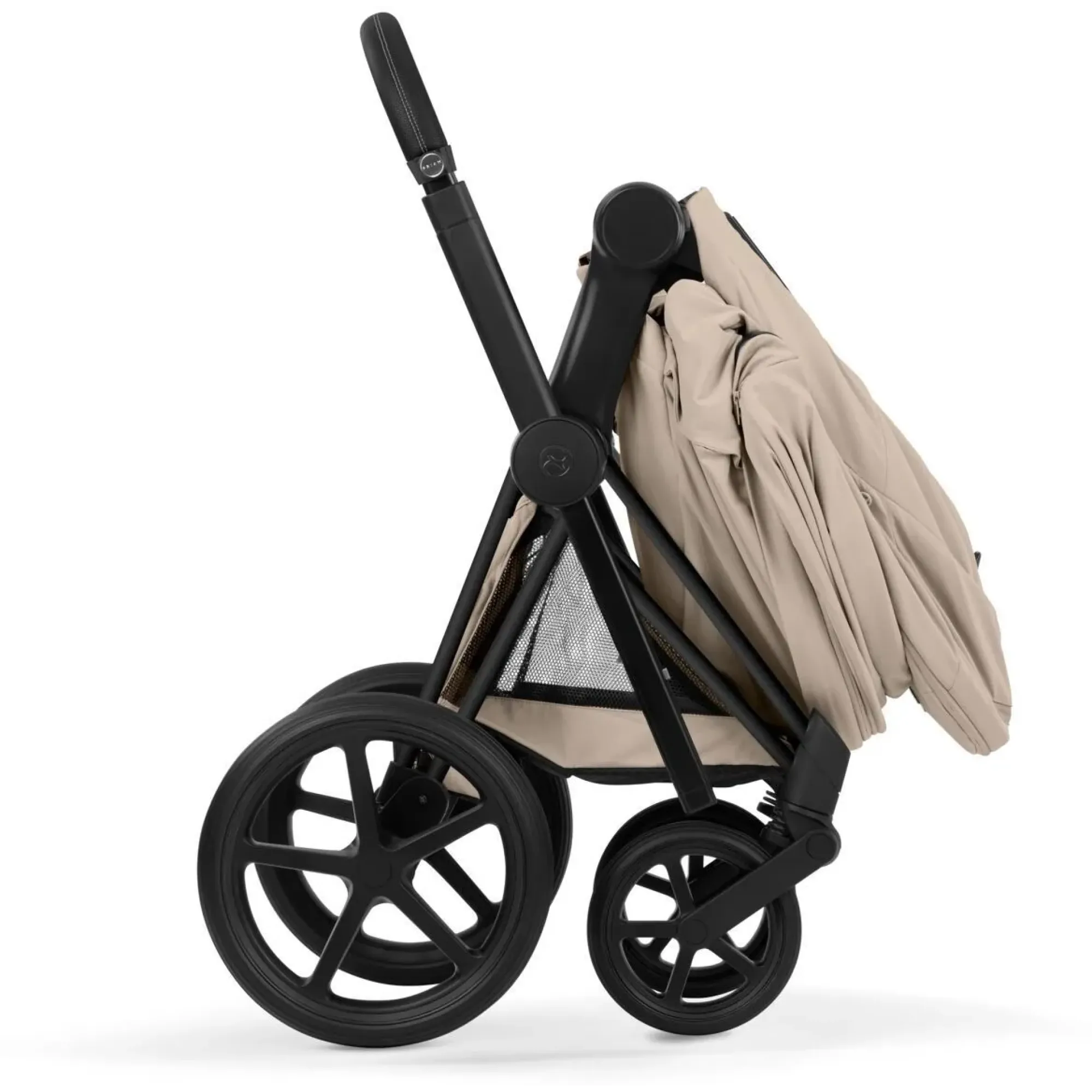 Коляска 2в1 Cybex Priam 5.0 Comfort Cozy Beige на шасі Matt Black