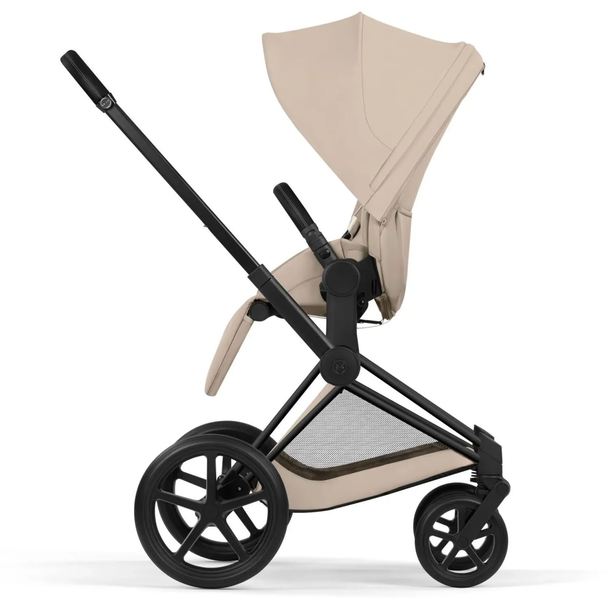 Коляска 2в1 Cybex Priam 5.0 Comfort Cozy Beige на шасі Matt Black