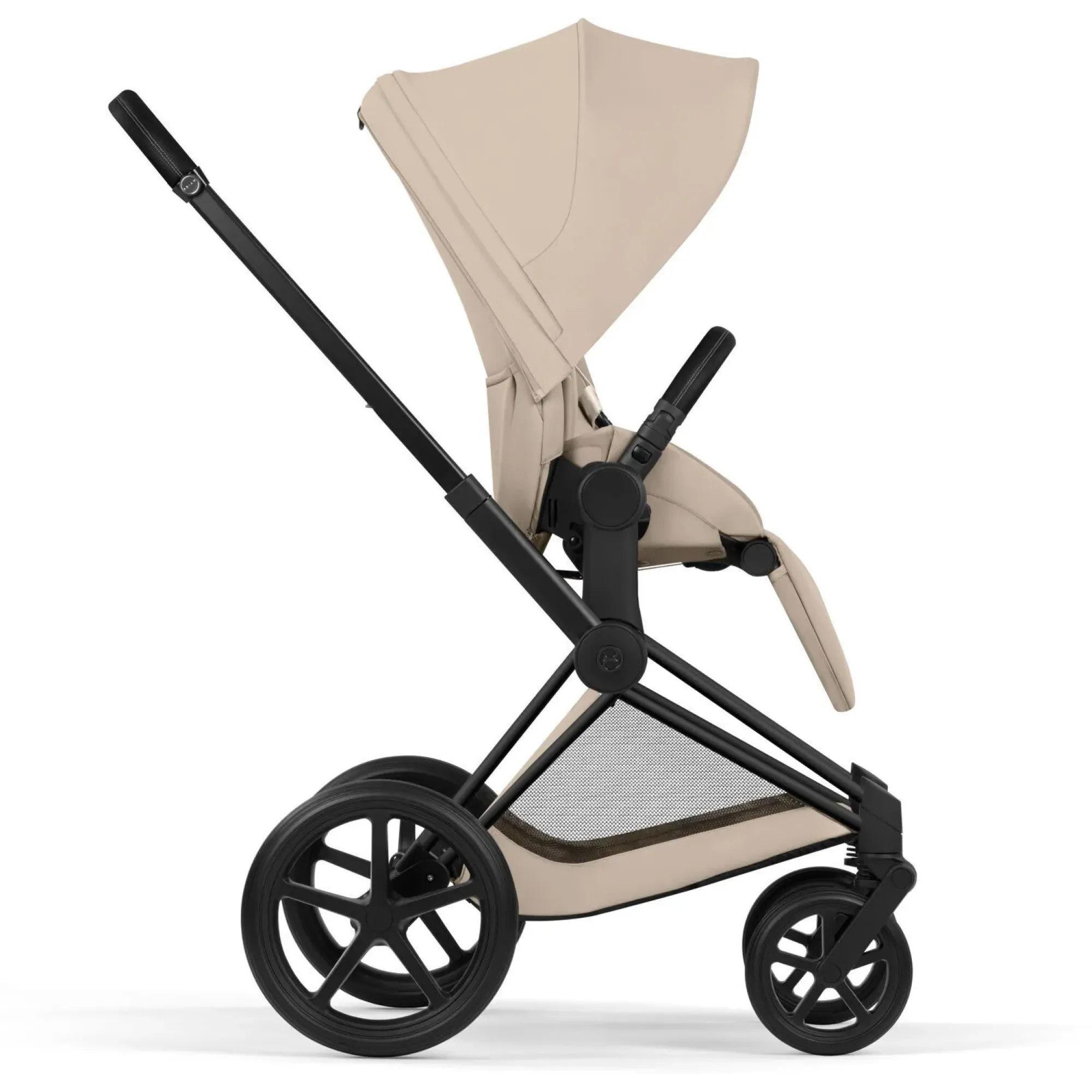 Коляска 2в1 Cybex Priam 5.0 Comfort Cozy Beige на шасі Matt Black