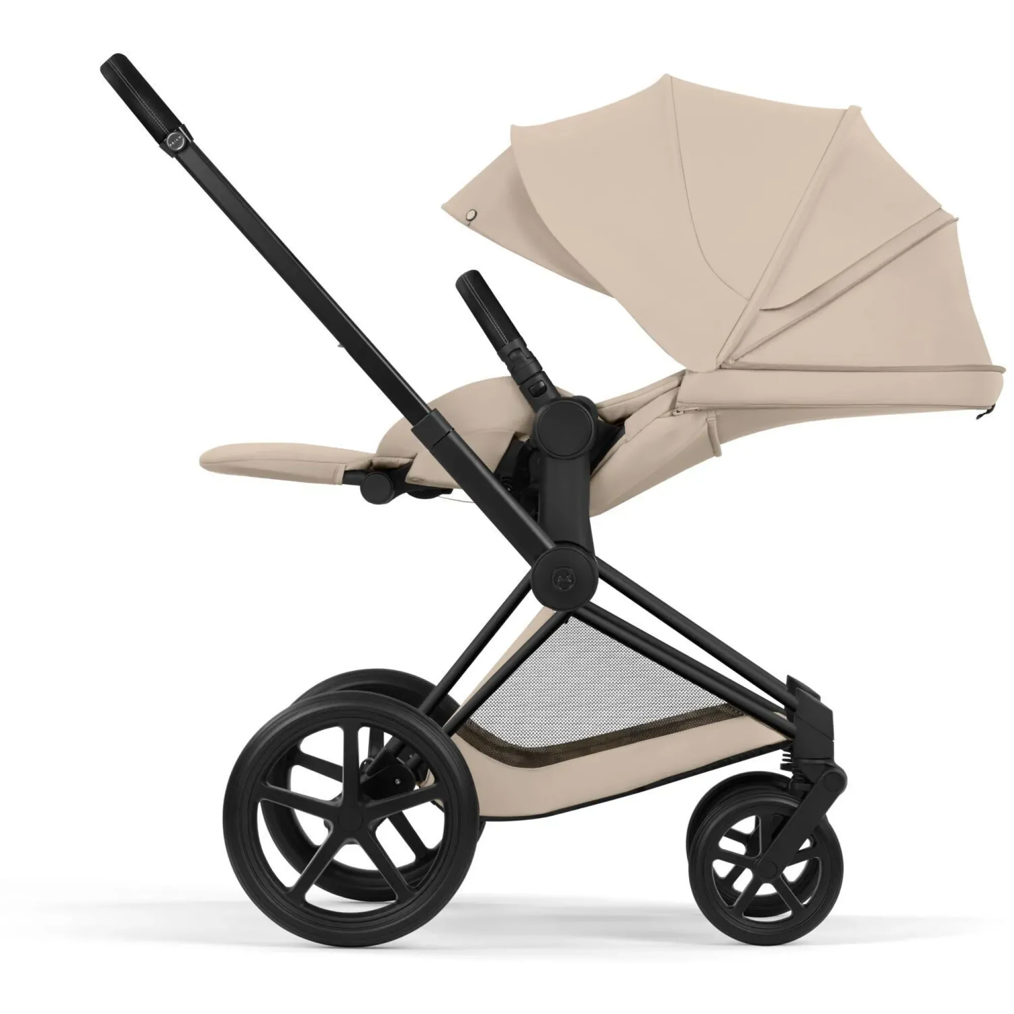 Коляска 2в1 Cybex Priam 5.0 Comfort Cozy Beige на шасі Matt Black