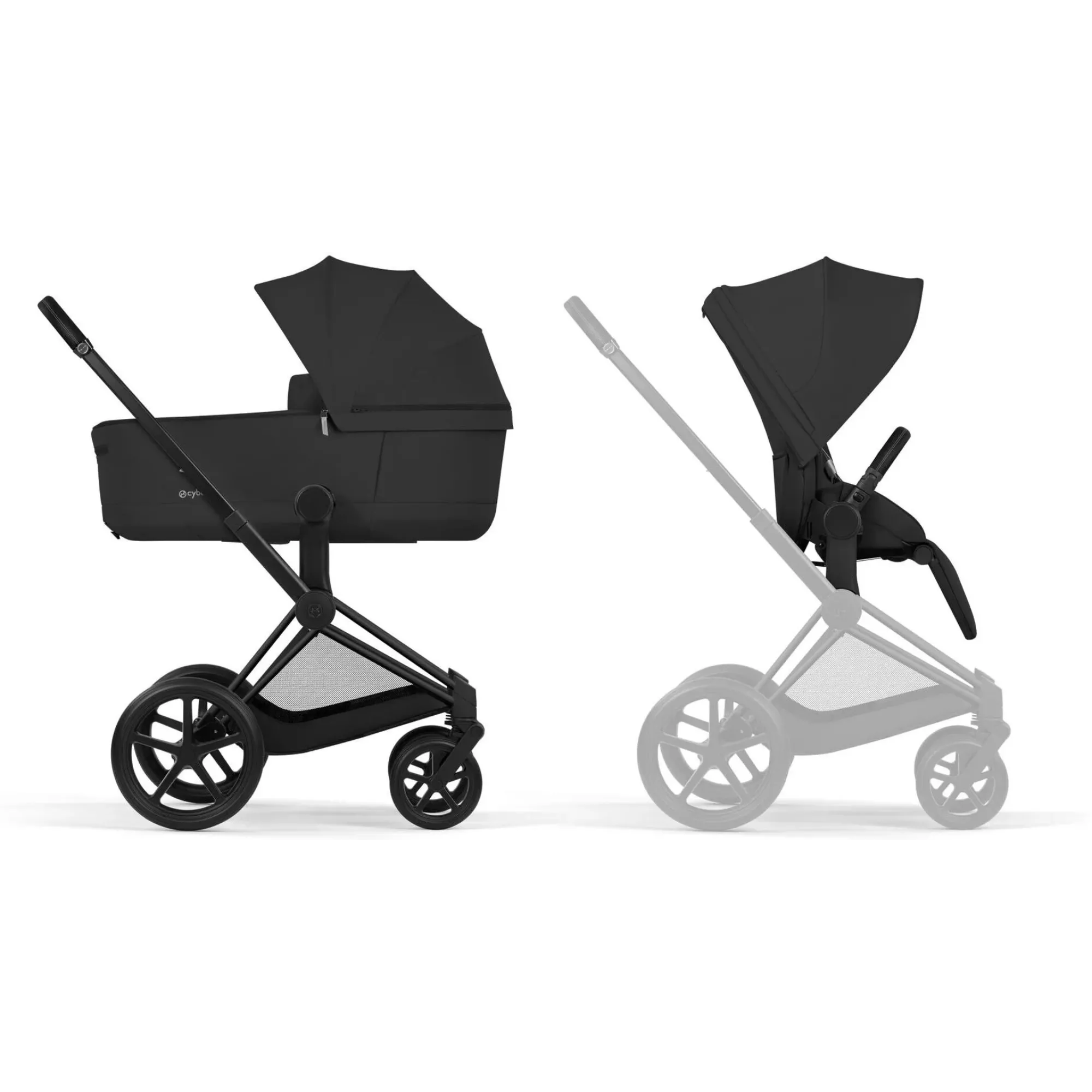 Коляска 2в1 Cybex Priam 5.0 Comfort Sepia Black на шасі Matt Black
