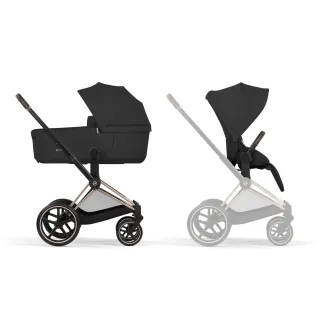 Коляска 2в1 Cybex Priam 5.0 Comfort Sepia Black на шасі Rosegold