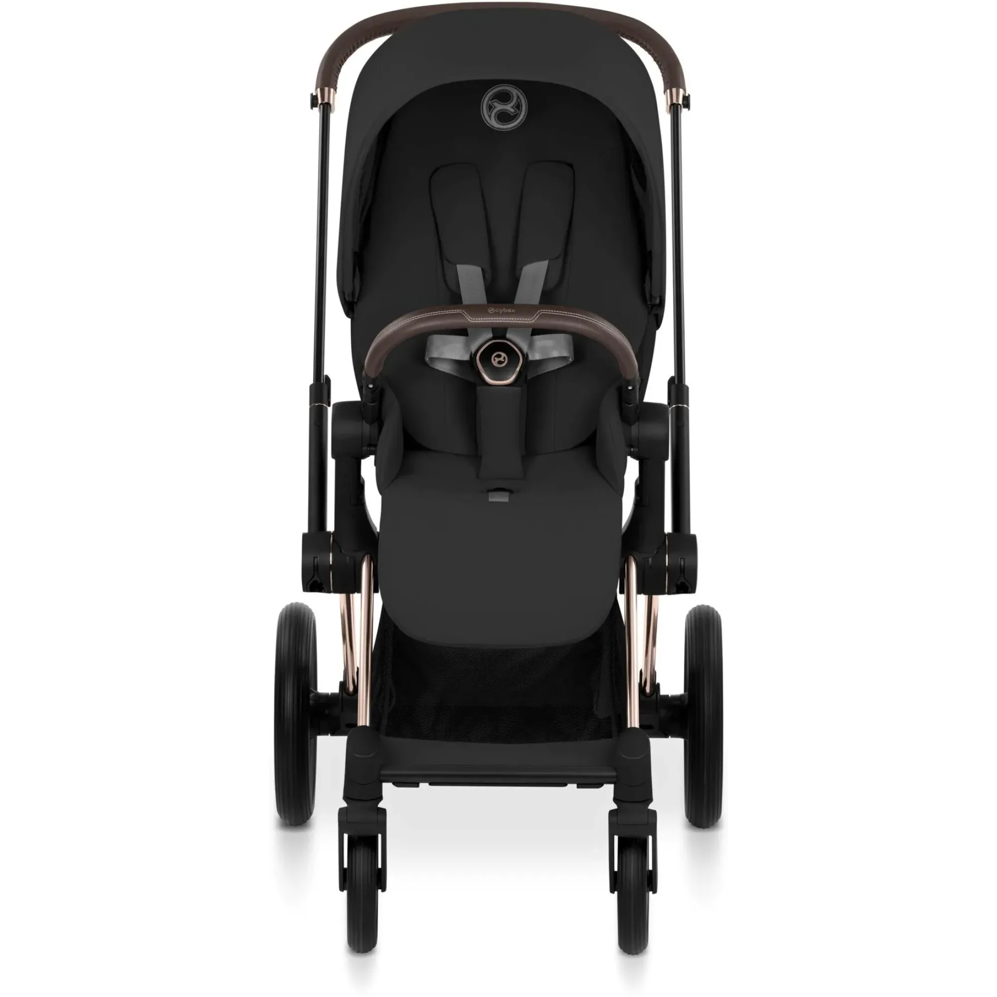 Коляска 2в1 Cybex Priam 5.0 Comfort Sepia Black на шасі Rosegold