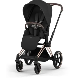 Коляска 2в1 Cybex Priam 5.0 Comfort Sepia Black на шасі Rosegold